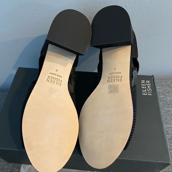 Eileen Fisher Ferris Knit Sandal Block Heel NWB Black Size 9 - Picture 5 of 7